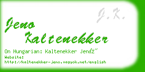 jeno kaltenekker business card